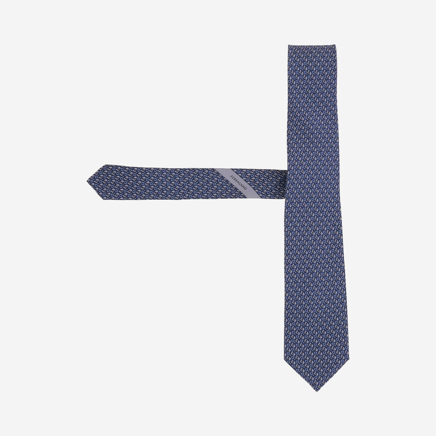 Ferragamo Silk Necktie — Navy Neckties