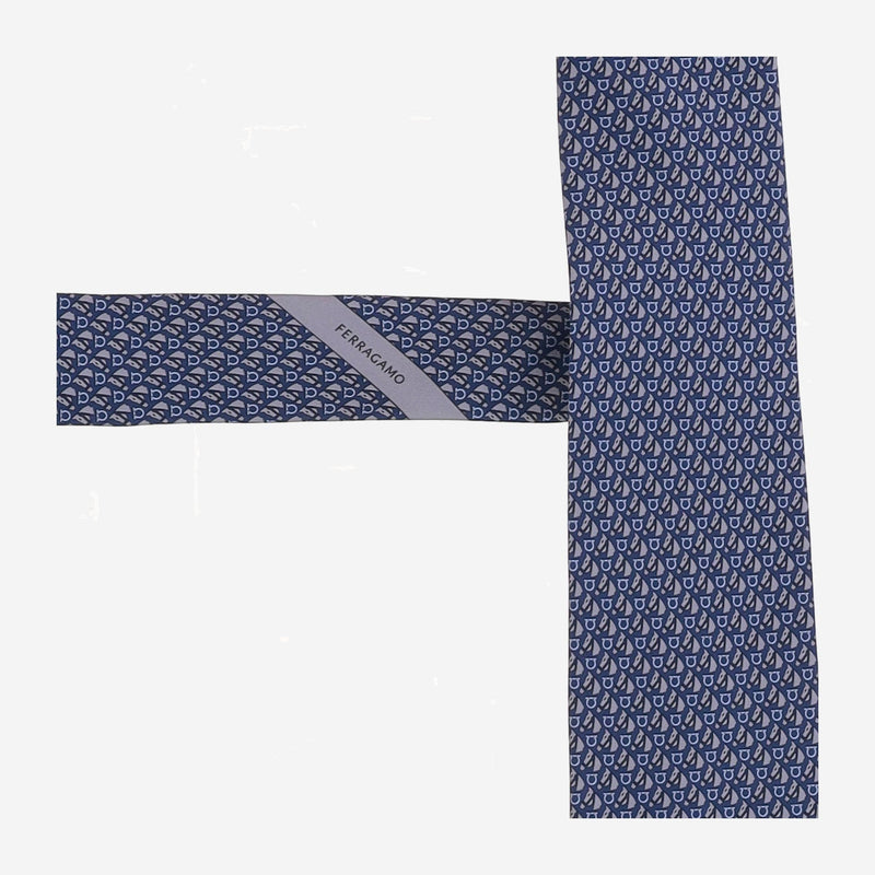 Ferragamo Silk Necktie — Navy Neckties