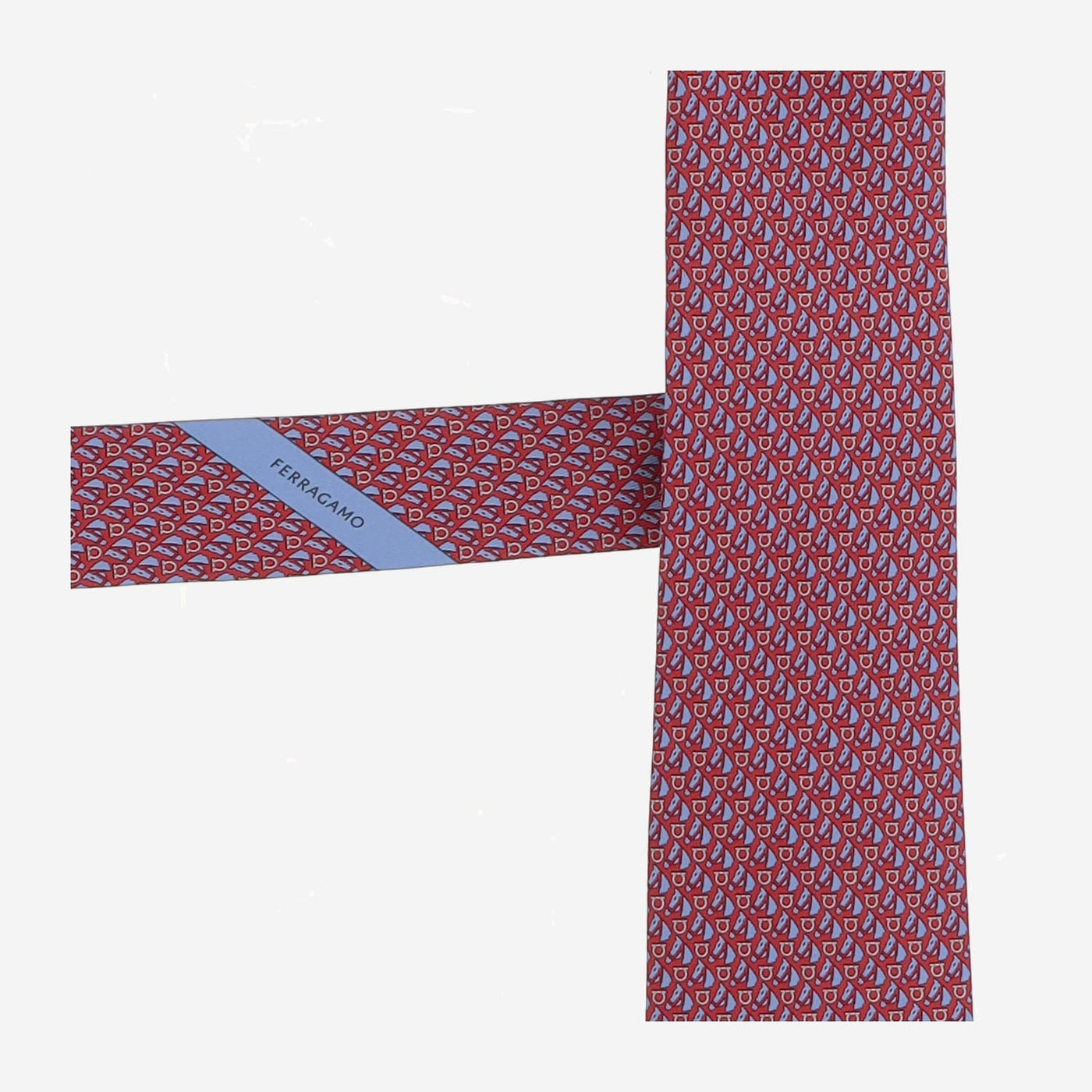 Ferragamo Silk Jacquard Necktie — Red Neckties