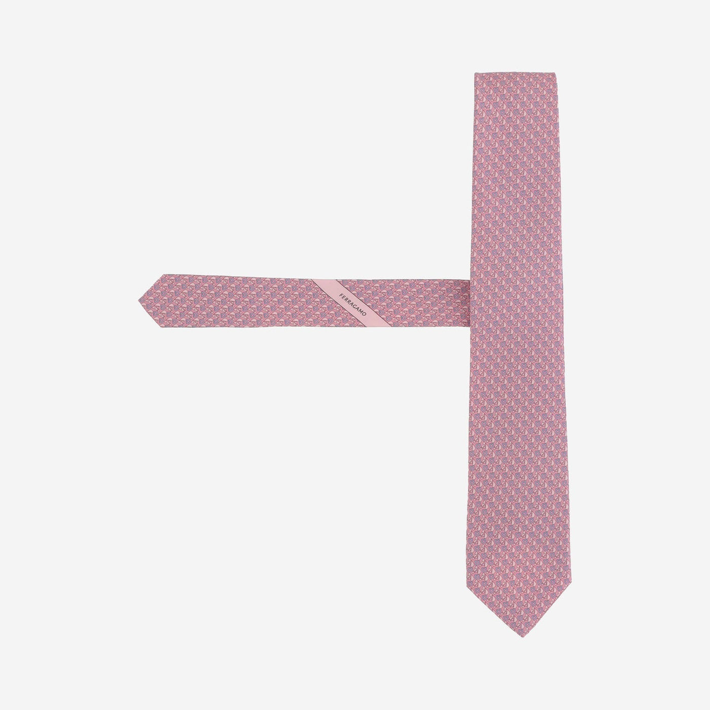 Ferragamo Silk Printed Necktie — Pink Neckties