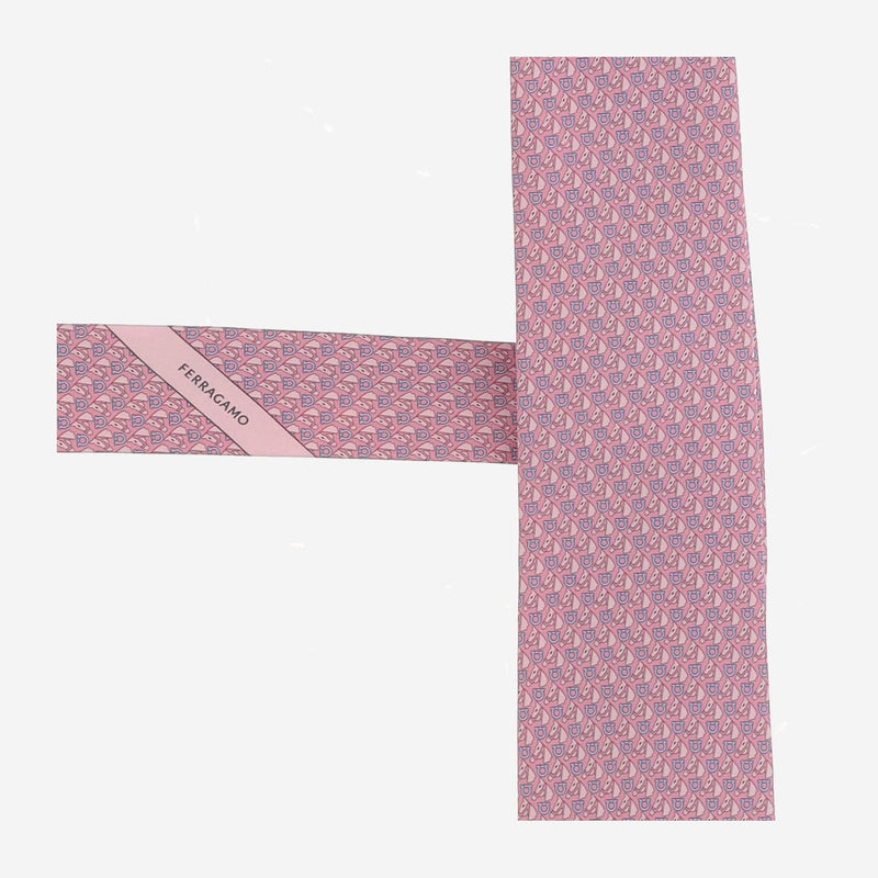 Ferragamo Silk Printed Necktie — Pink Neckties
