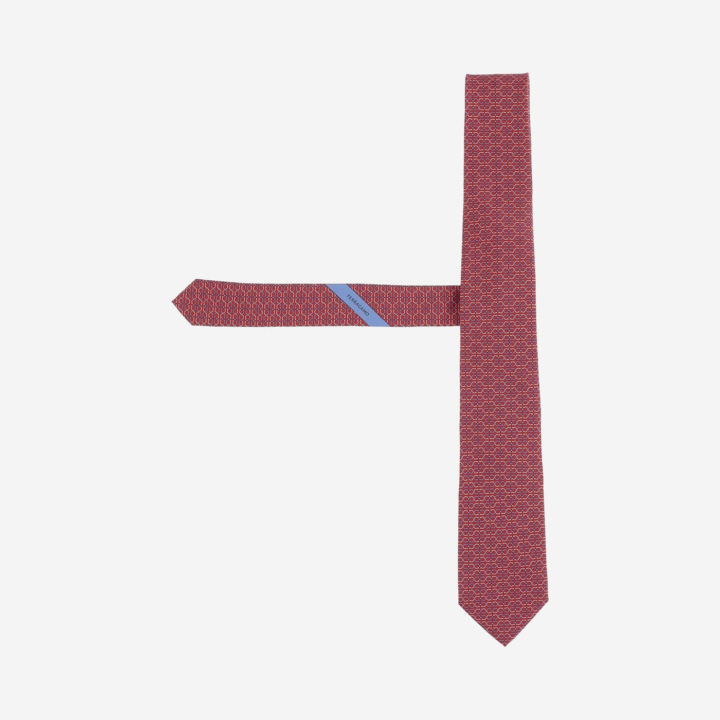 Ferragamo Silk Jacquard Necktie — Red Neckties