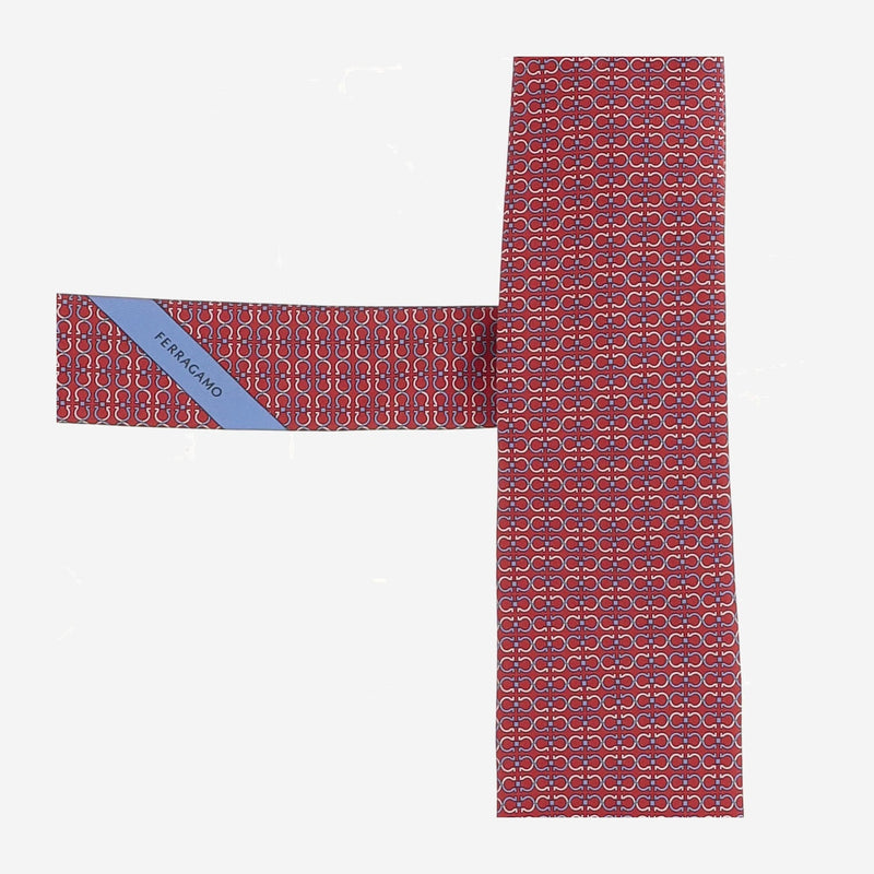 Ferragamo Silk Jacquard Necktie — Red Neckties