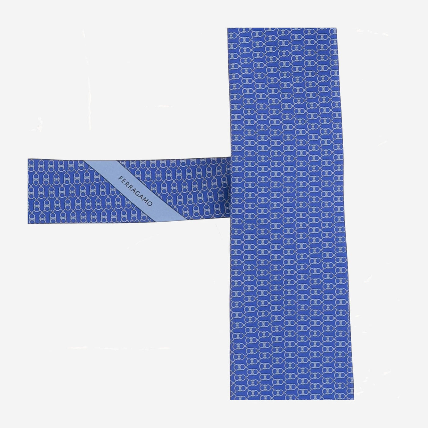 Ferragamo Silk Jacquard Necktie — Blue Neckties