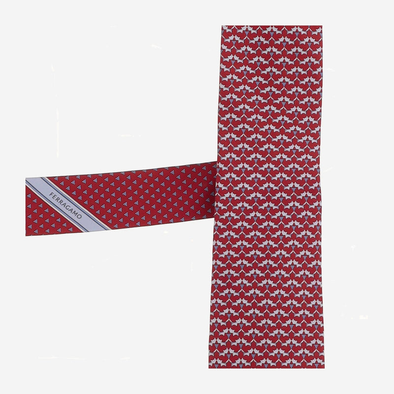 Ferragamo Silk Patterned Necktie — Red Neckties