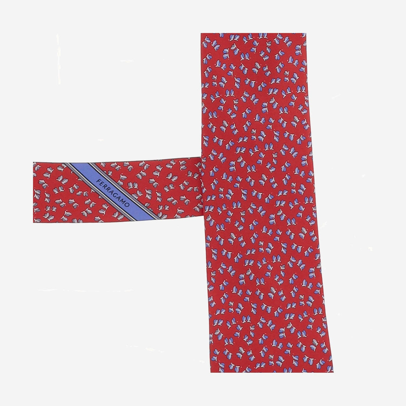 Ferragamo Silk With Printed Motif Necktie — Red Neckties