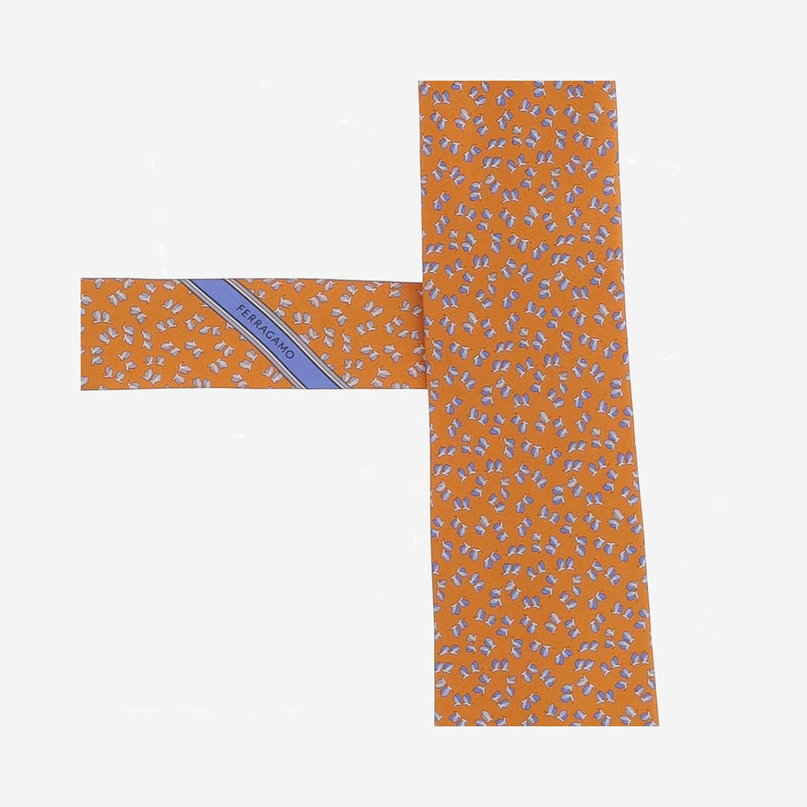Ferragamo Silk Printed Necktie — Orange Neckties