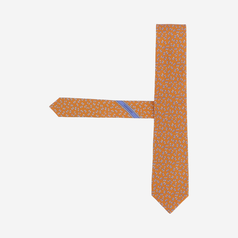 Ferragamo Silk Printed Necktie — Orange Neckties
