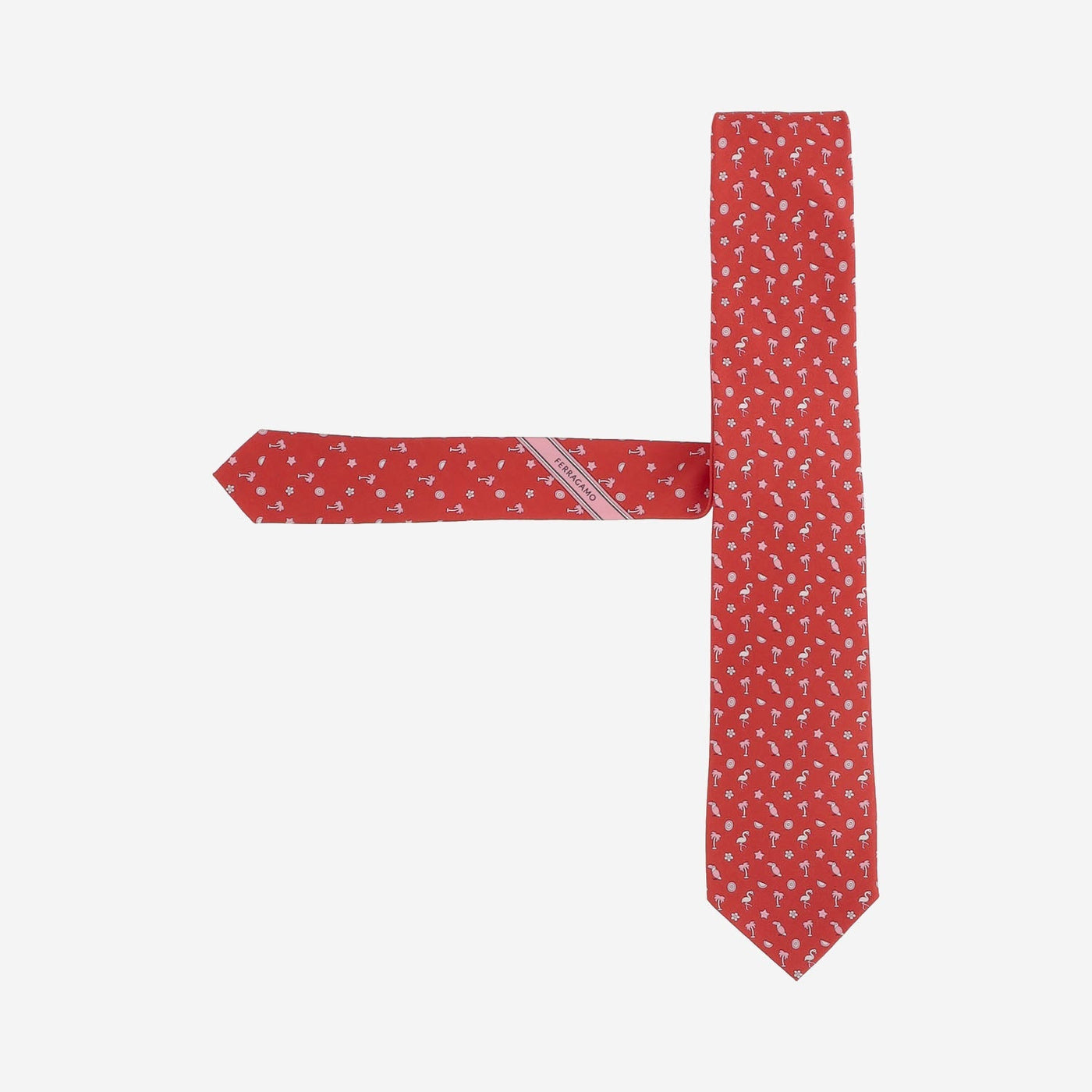 Ferragamo Silk Patterned Necktie — Red Neckties