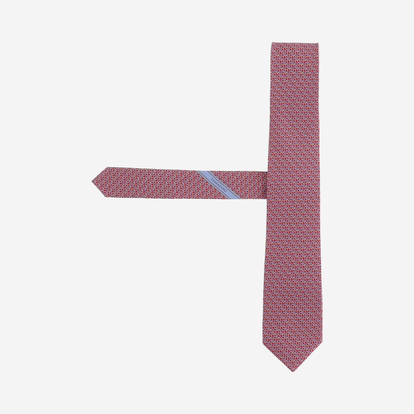 Ferragamo Silk Jacquard Necktie — Red Neckties