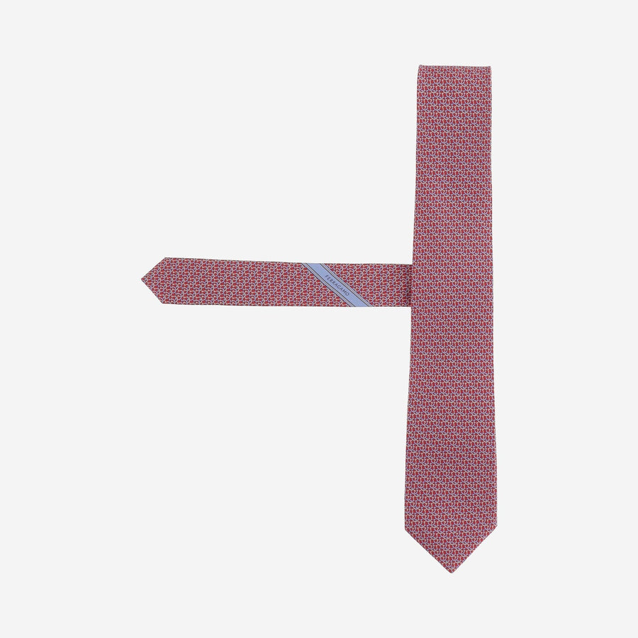 Ferragamo Silk Jacquard Necktie — Red Neckties