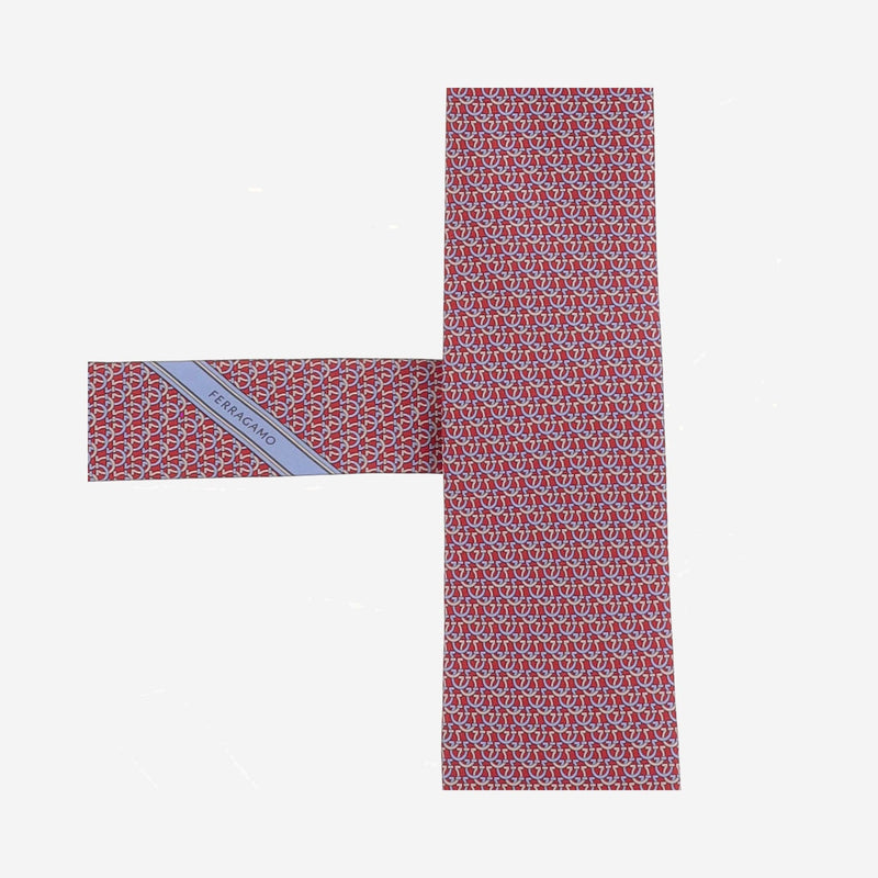 Ferragamo Silk Jacquard Necktie — Red Neckties