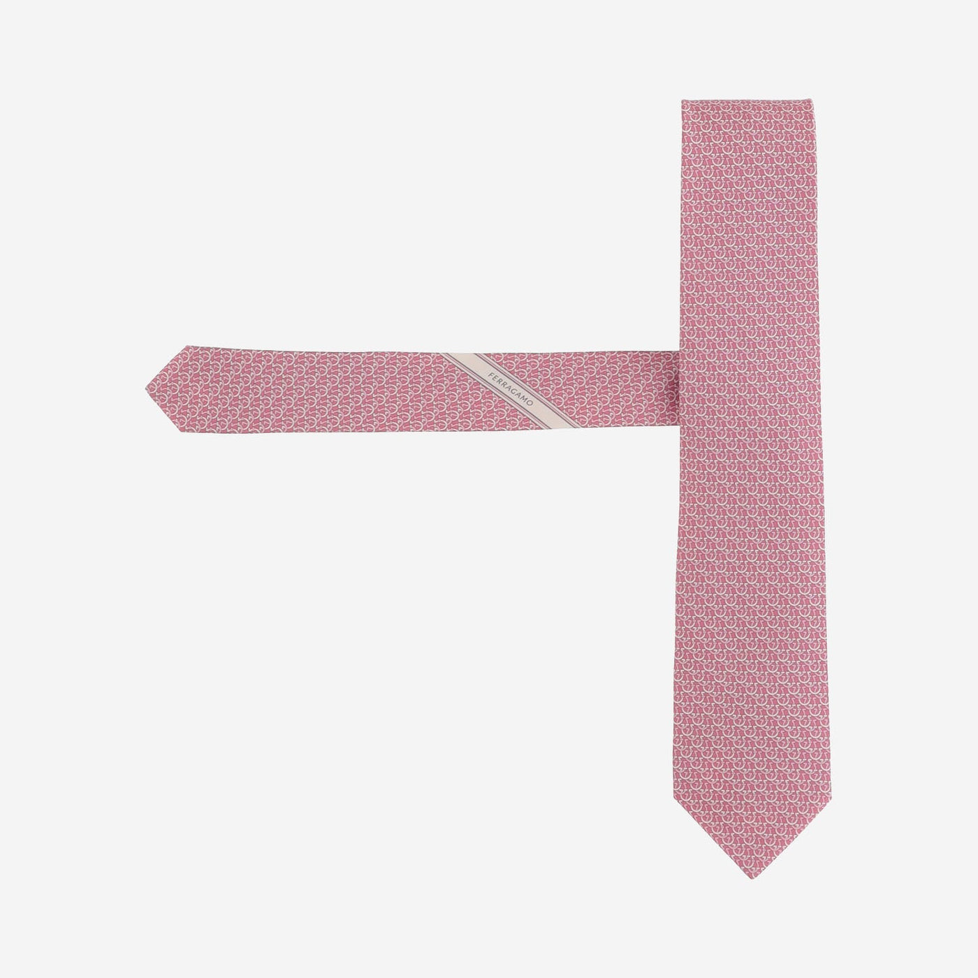 Ferragamo Patterned Silk Necktie — Pink Neckties