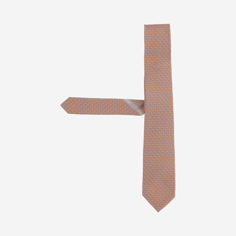 Ferragamo Silk Jacquard Necktie — Orange Neckties