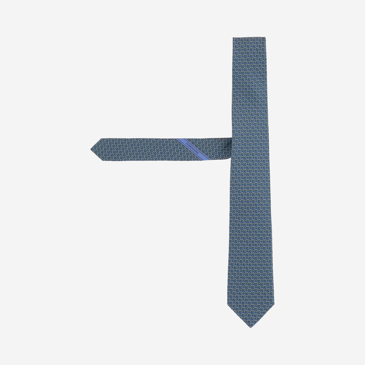 Ferragamo Silk Jacquard Necktie — Green Neckties