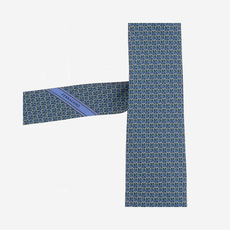Ferragamo Silk Jacquard Necktie — Green Neckties