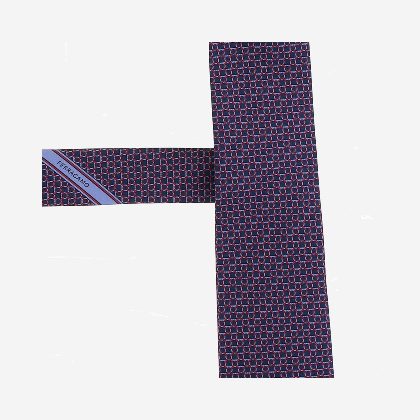 Ferragamo Jacquard Silk Necktie — Navy Neckties
