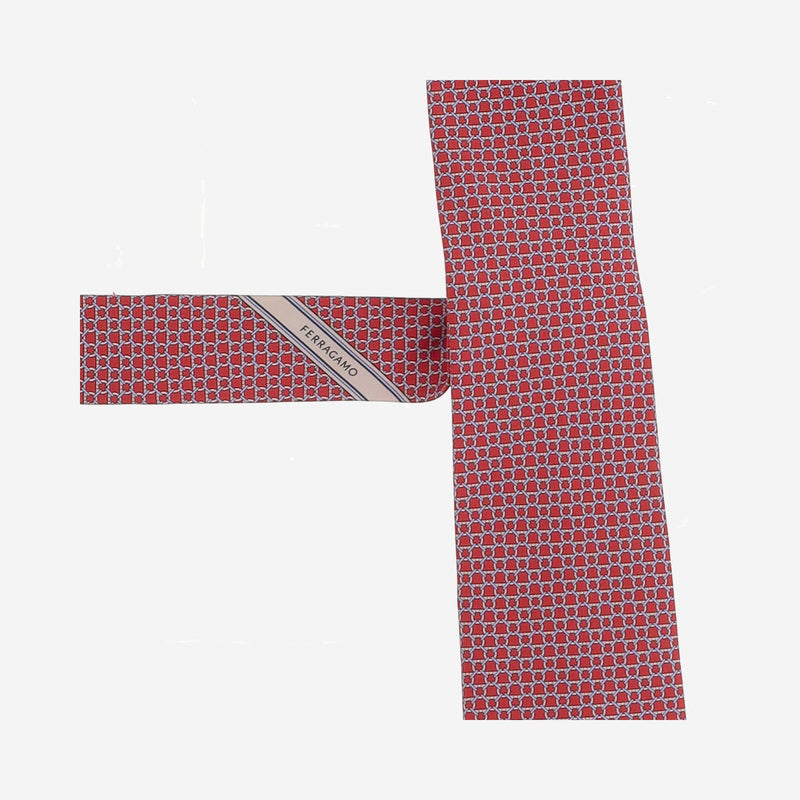 Ferragamo Silk Patterned Necktie — Red Neckties