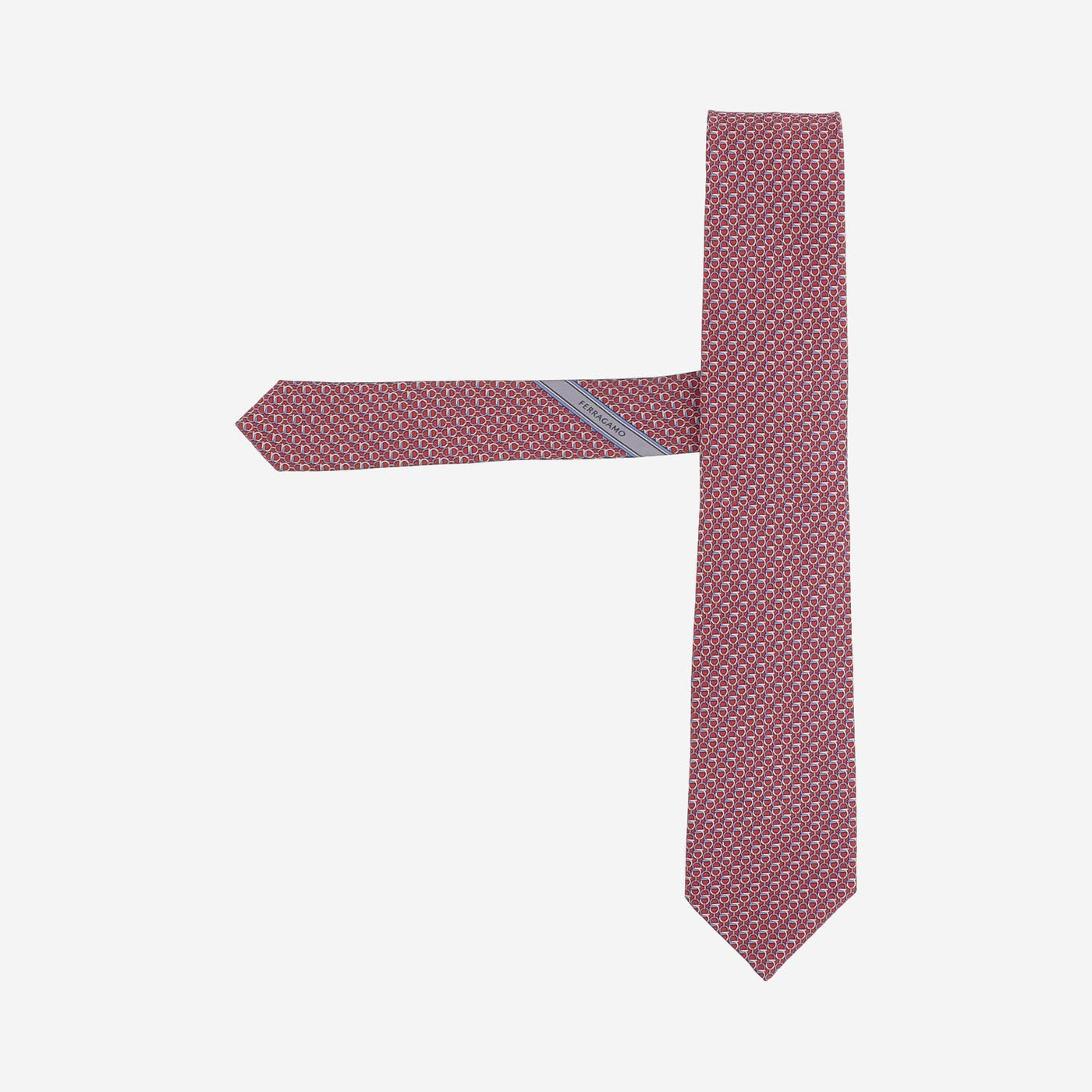 Ferragamo Silk Patterned Necktie — Red Neckties