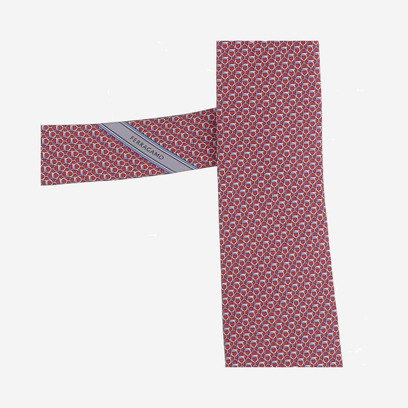 Ferragamo Silk Patterned Necktie — Red Neckties