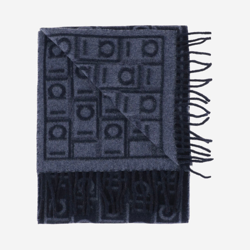 Ferragamo Wool-Blend Scarf — Navy Scarfs