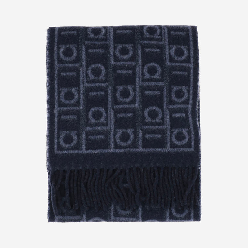 Ferragamo Wool-Blend Scarf — Navy Scarfs