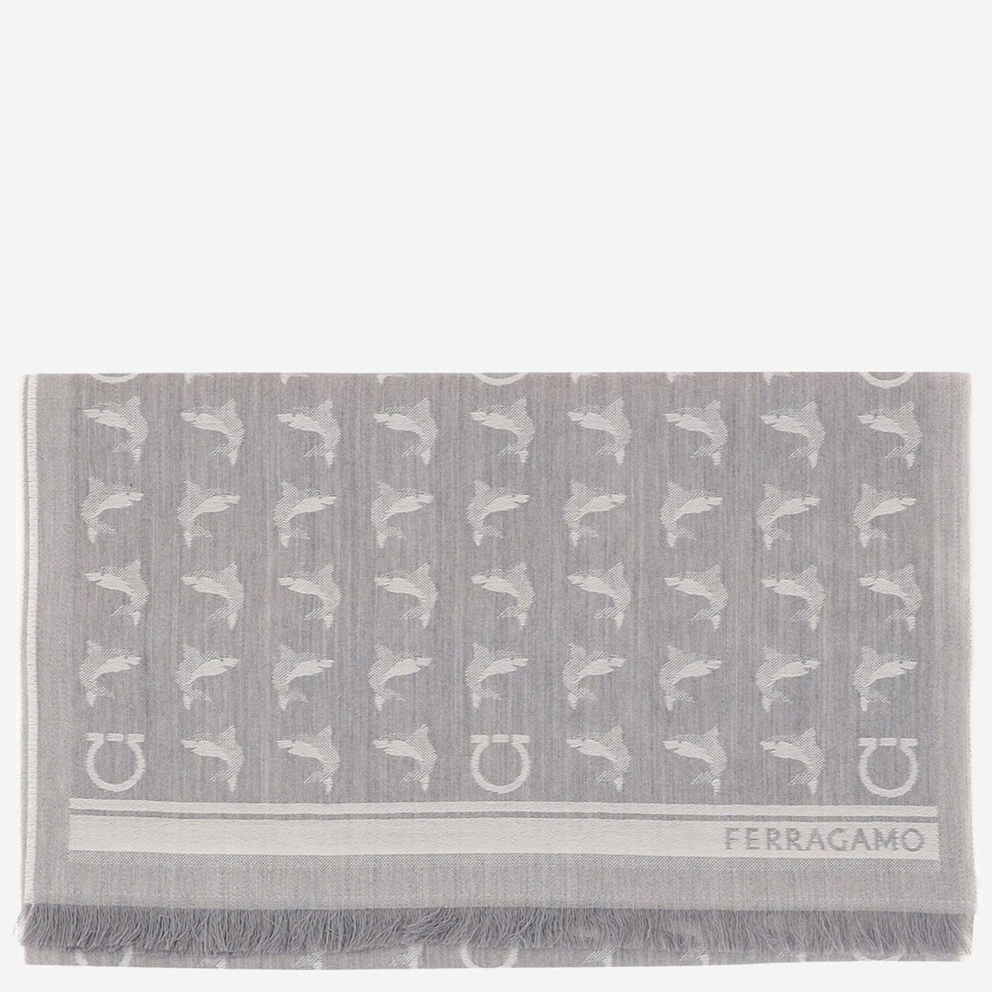 Ferragamo Wool Scarf — Gray Scarfs