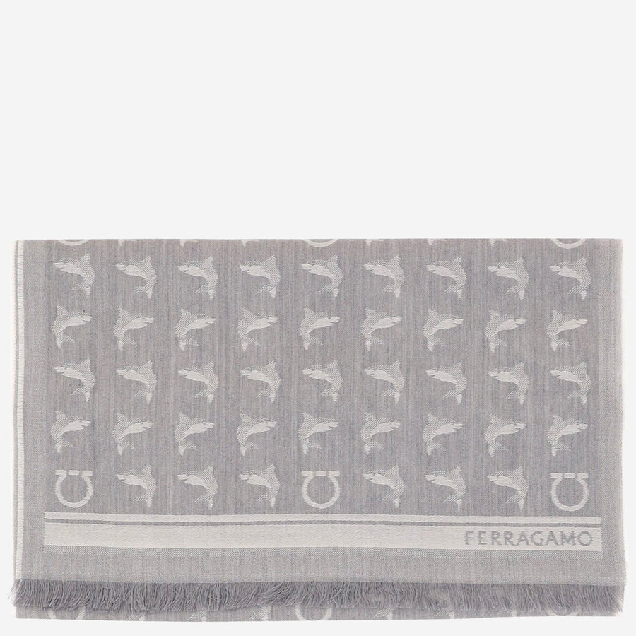 Ferragamo Wool Scarf — Gray Scarfs