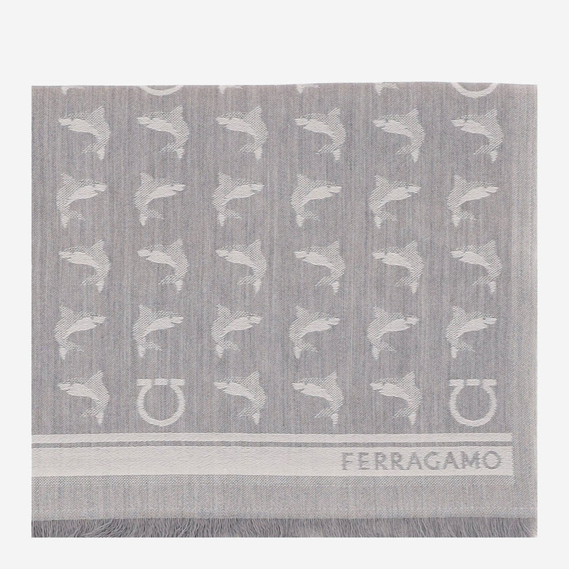 Ferragamo Wool Scarf — Gray Scarfs