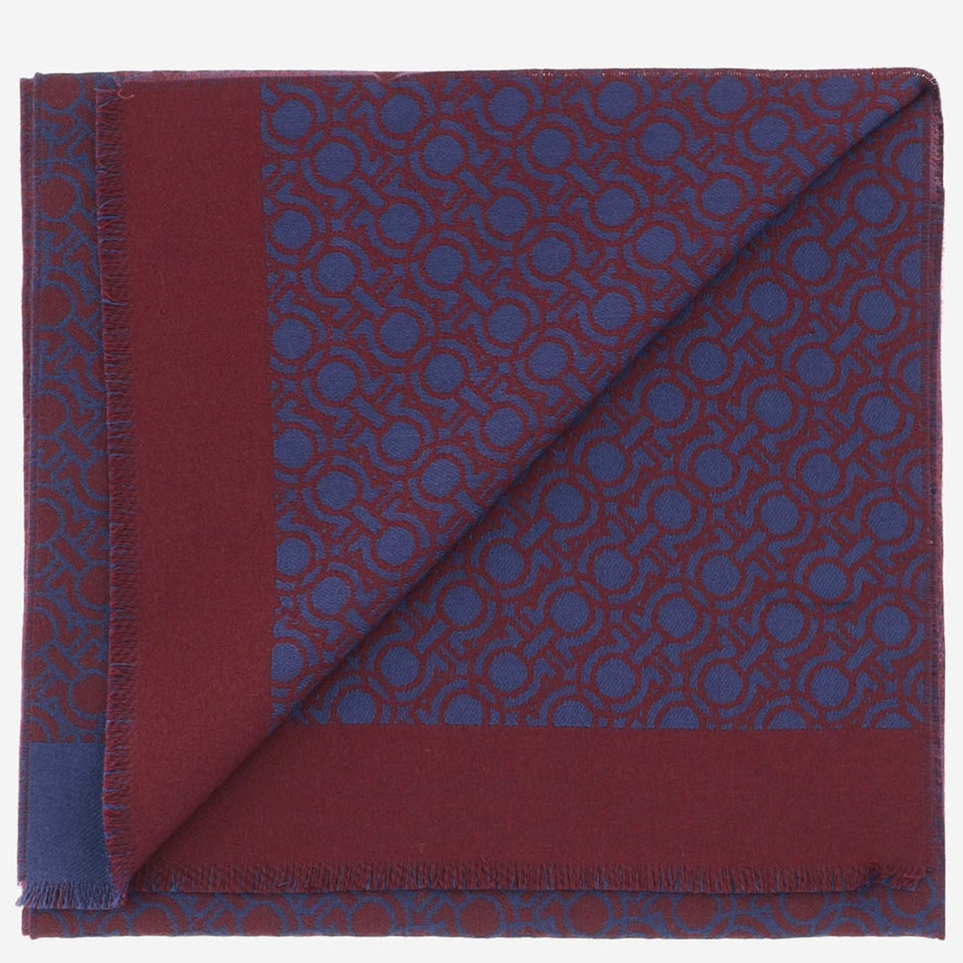 Ferragamo Wool Jacquard Scarf — Bordeaux Scarfs