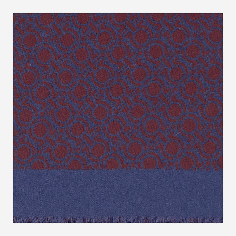 Ferragamo Wool Jacquard Scarf — Bordeaux Scarfs