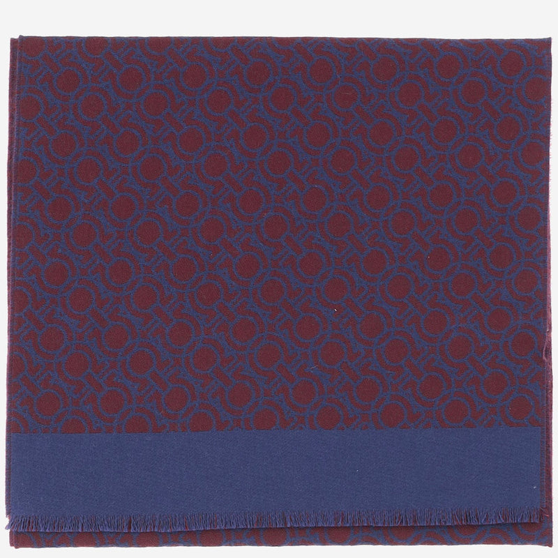 Ferragamo Wool Jacquard Scarf — Bordeaux Scarfs