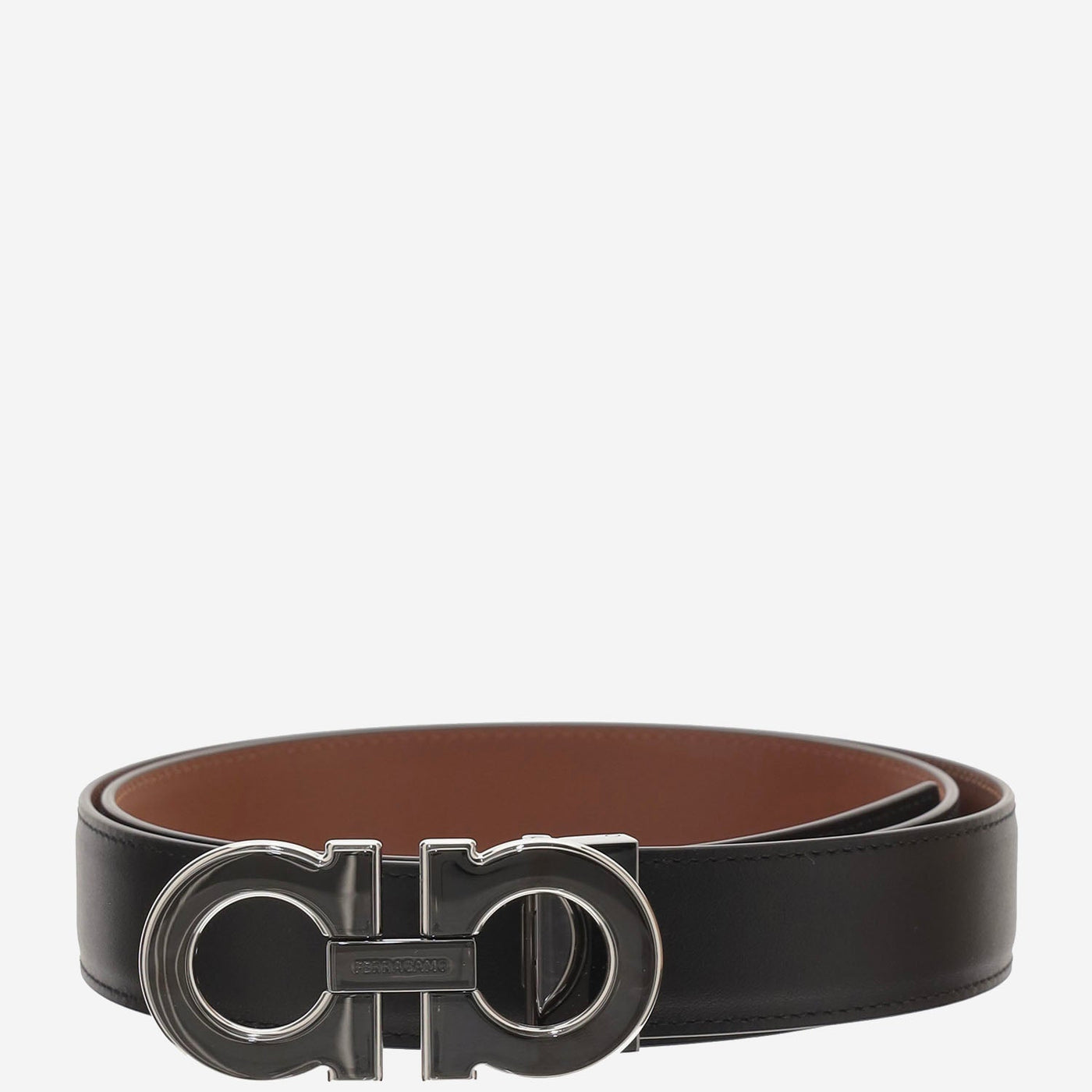 Ferragamo Calf Leather Belt — Black