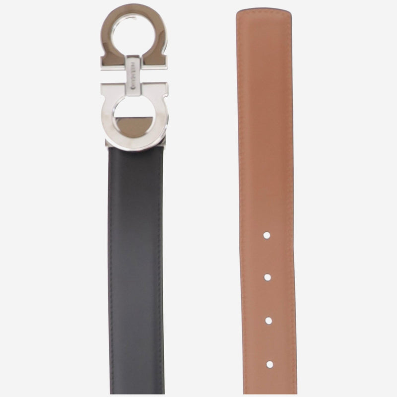 Ferragamo Calf Leather Belt — Black