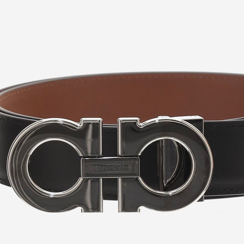 Ferragamo Calf Leather Belt — Black