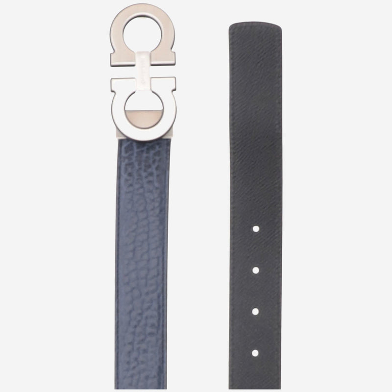Ferragamo Calf Leather Belt — Navy