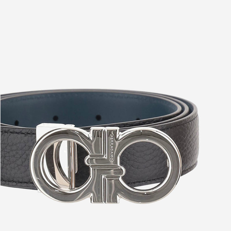 Ferragamo Leather Belt — Black Calf