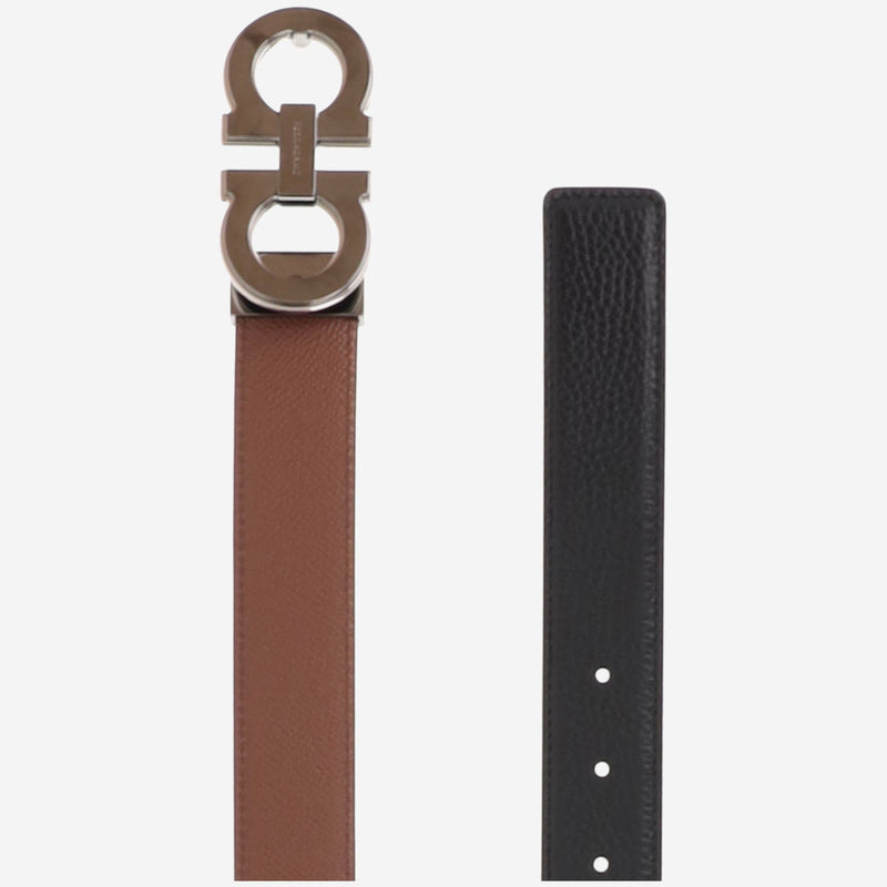 Ferragamo Calf Leather Belt — Black