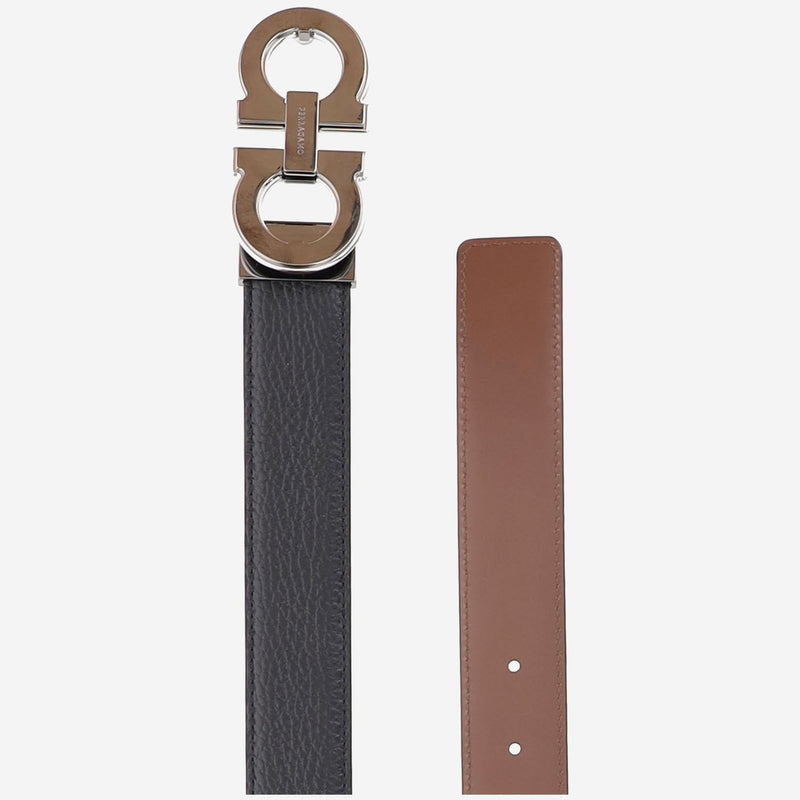 Ferragamo Calf Leather Belt — Black