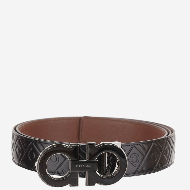 Ferragamo Calf Leather Belt — Black