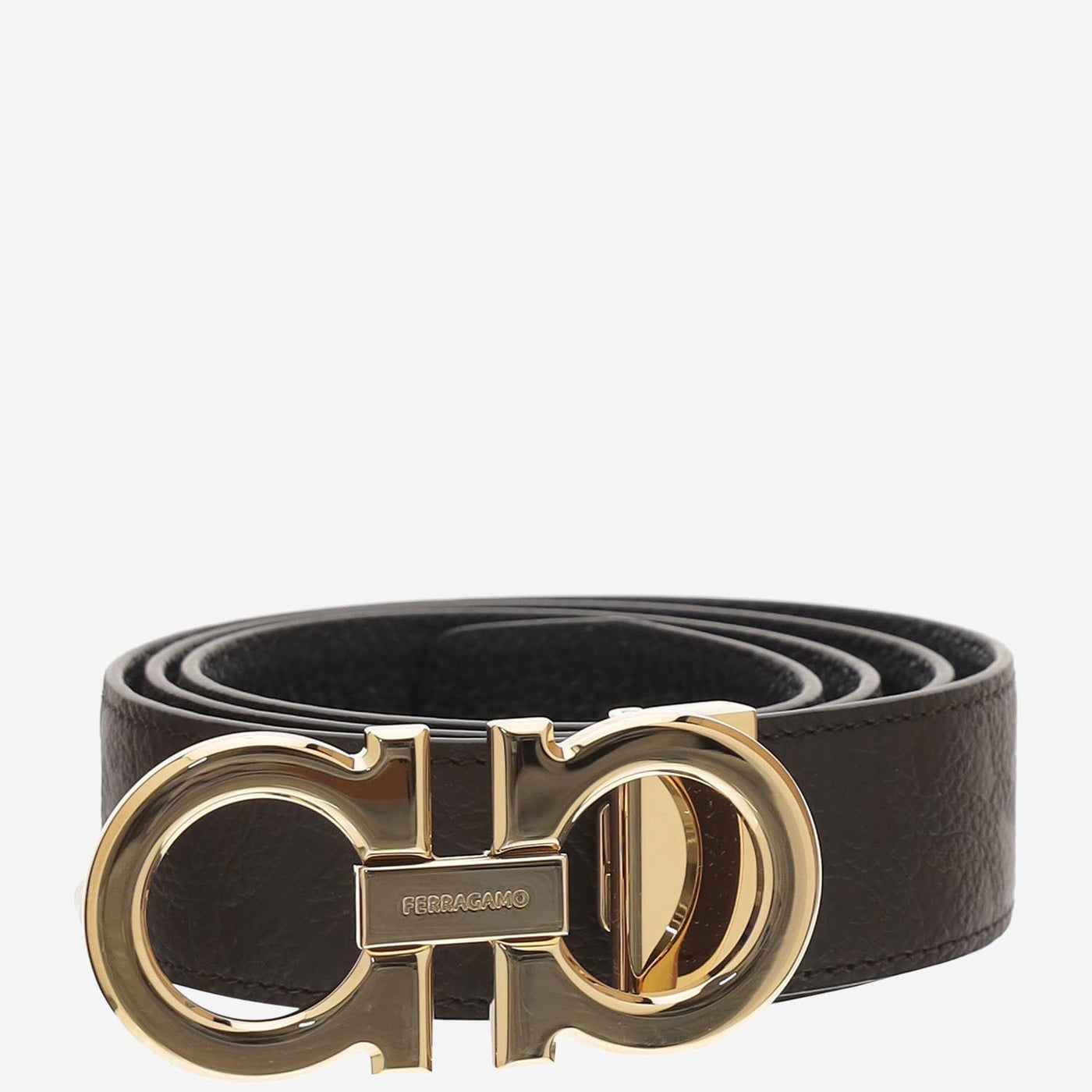 Ferragamo Calf Leather Belt — Brown
