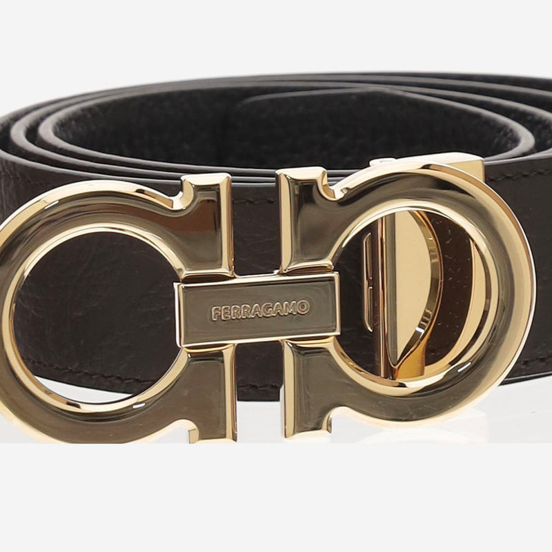 Ferragamo Calf Leather Belt — Brown