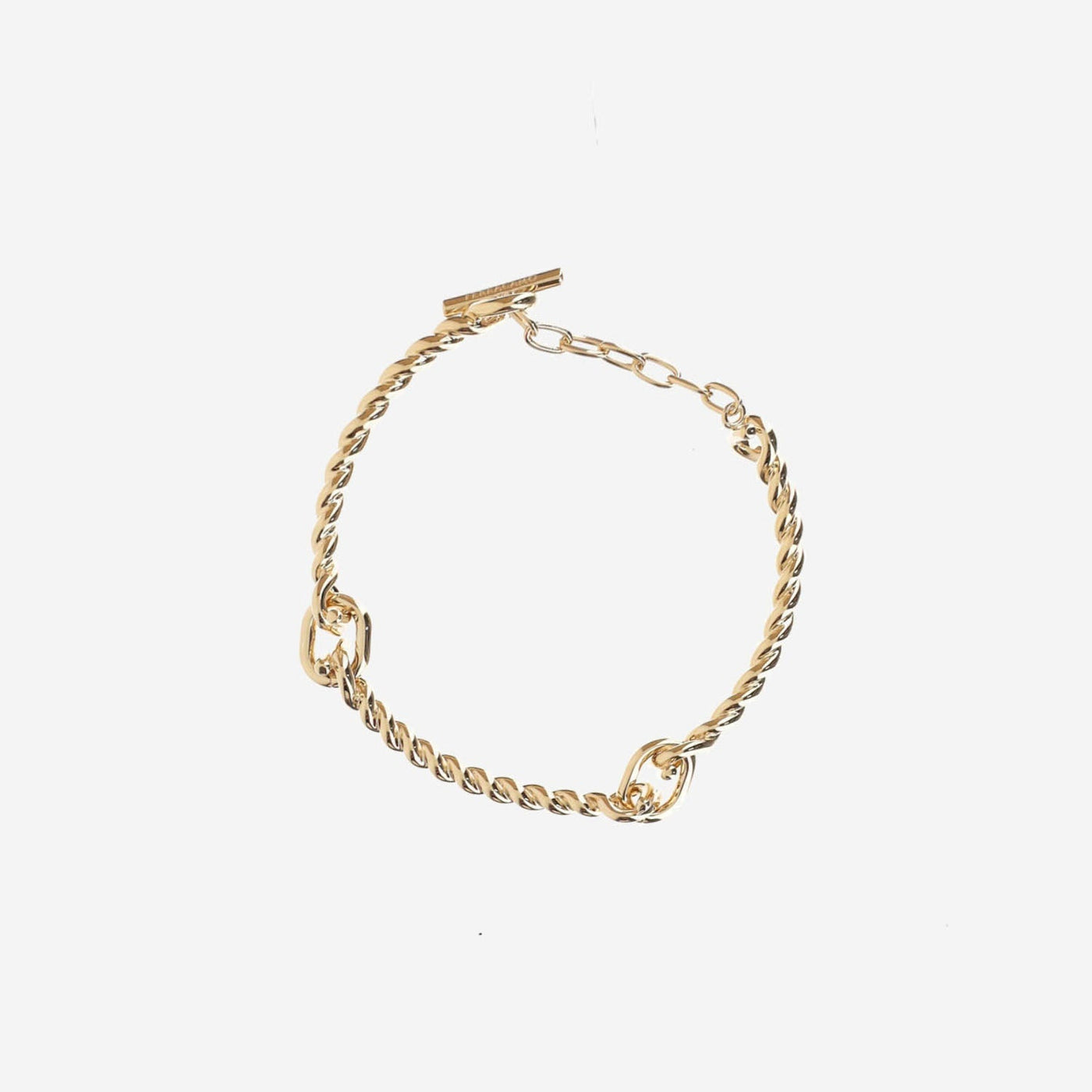 Ferragamo Brass Torchon Hook Bracelet — Gold Bracelets