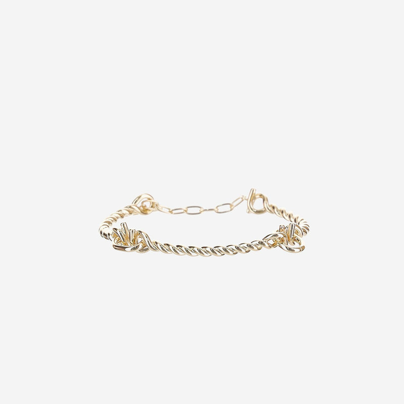 Ferragamo Brass Torchon Hook Bracelet — Gold Bracelets
