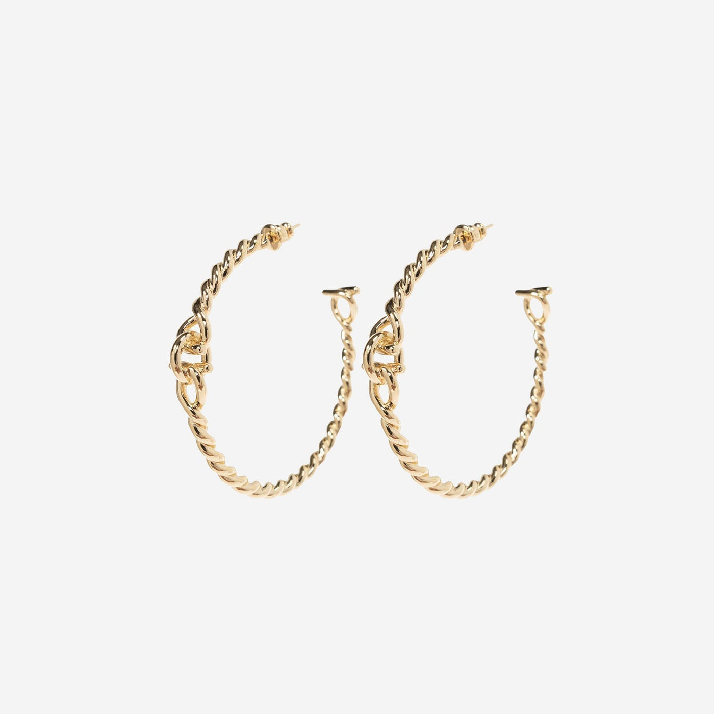 Ferragamo Torchon Weave Hook Earrings — Gold Brass