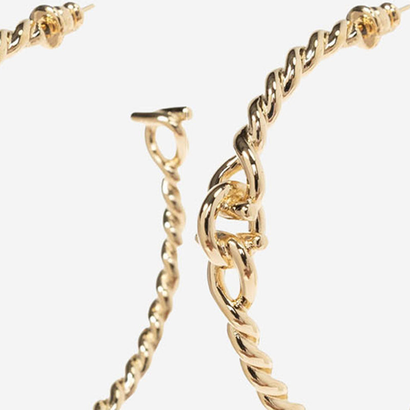 Ferragamo Torchon Weave Hook Earrings — Gold Brass