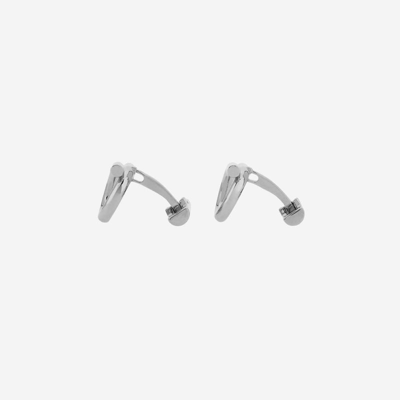 Ferragamo Brass Hook Design Cufflinks — Silver Accessory