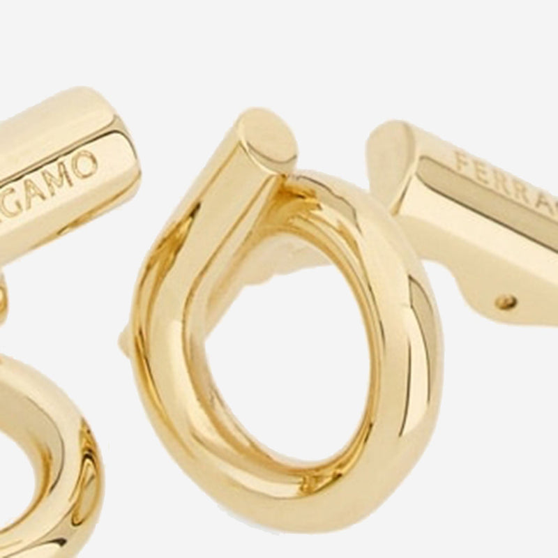 Ferragamo Brass Hook Cufflinks — Gold Accessory