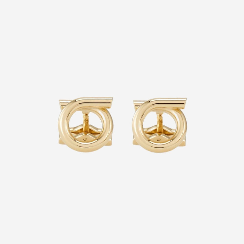 Ferragamo Brass Hook Cufflinks — Gold Accessory