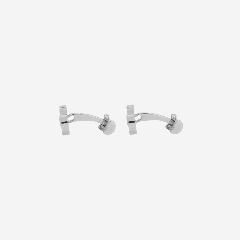 Ferragamo Brass With Engraved Logo Cufflinks — Silver Accessory
